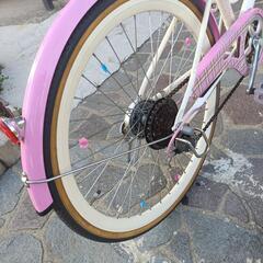 24インチ自転車（ビンク）の画像