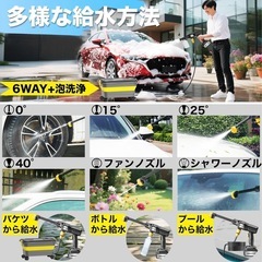 【高圧洗浄機 20L折り畳みバケツ】コードレス 充電式 タンク式 ハンディウォッシャー フォームガン マルチクリーナー 家庭用の画像
