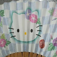 0907-174 ハロー キティ　扇子　1点　朝顔の画像