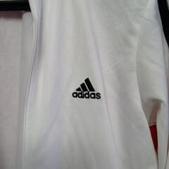 adidas　ホワイトジップアップ　ジャージの画像