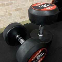 在庫処分特価！LBGYMオリジナル ラバーダンベル 22.5kg × 2個セットの画像