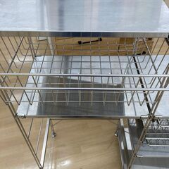 ★ジモティ割引あり★【リユースのサカイ野々市店】ステンレスキッチンラック　シルバー　138(幅)×40(奥行き)×40(高さ)cm ※クリーニング済みの画像