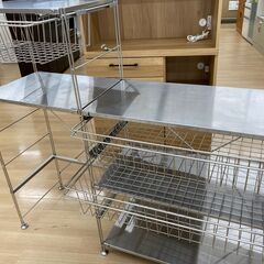 ★ジモティ割引あり★【リユースのサカイ野々市店】ステンレスキッチンラック　シルバー　138(幅)×40(奥行き)×40(高さ)cm ※クリーニング済みの画像