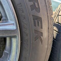 N-BOX タイヤホイールセット155/65r14　PCD1004穴4.5j+45 バリ山 軽　引き取り限定　の画像