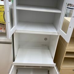 ★ジモティ割引あり★【リユースのサカイ野々市店】食器棚ミニ組み立て　白　60(幅)×39(奥行き)×135(高さ)cm ※クリーニング済みの画像