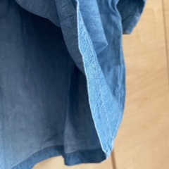 デニムブルー　ポロシャツ　クロップド丈　の画像