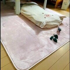 お買い得🎁【厚め美品ラグ】私が使用したのは、4ヶ月程度です🌟洗えるマイクロファイバーラグマット🌟サイズ130x185cm🌟約1.5畳🌟犬猫飼育なし🌟タバコ吸いません🌟部屋のライトが黄色っぽいです🌟特に使う前から色の変化はなし  いち乃です。  久しぶりの新規出品です。  生活環境の変化により、買い替えが必要となりましたのでお譲りします。  私が使用したのは、4ヶ月程度です。  普通の洗濯機で洗えます。  清潔好きなので、特別汚れていませんが、掃除してからお渡しします。  部屋のライトが黄の画像