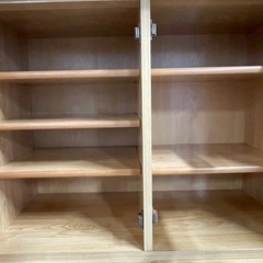 収納棚 ガラス棚 木製 食器棚 キッチン家具 0907-020の画像