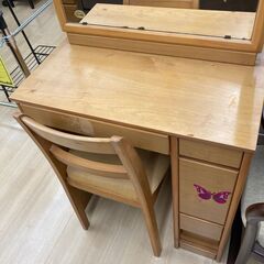 ★ジモティ割引あり★【リユースのサカイ野々市店】　ドレッサー　木製　ナチュラル　65(幅)×41(奥行き)×150(高さ)cm ※クリーニング済みの画像