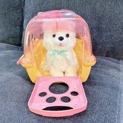 犬のぬいぐるみ　ペットケースの画像