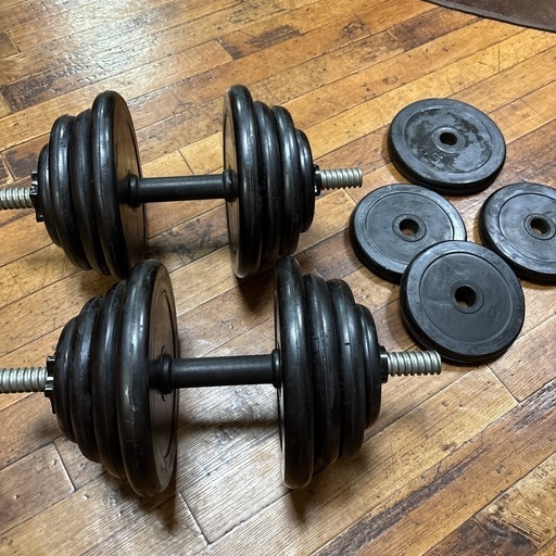 両手用ダンベル2組＋追加バラ重り付き