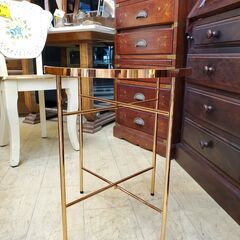 【未使用品】 Franc franc (フランフラン) マタン サイドテーブル コーナーテーブル 天板ミラーガラス 飾り台◆幅42.5㎝×奥行42.5㎝×高さ51㎝◆近隣配送無料 買取帝国 朝霞店（投稿ID : 1ihje9）の画像