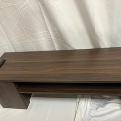 【美品】テレビ台　コンセント付き　ブラウン　ウッド　作業代　テーブル　収納付き　の画像