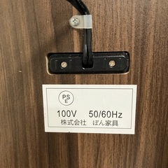 【美品】テレビ台　コンセント付き　ブラウン　ウッド　作業代　テーブル　収納付き　の画像