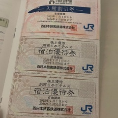 JR西日本　株主優待鉄道割引券の画像