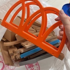 おもちゃ　木製電車セットの画像