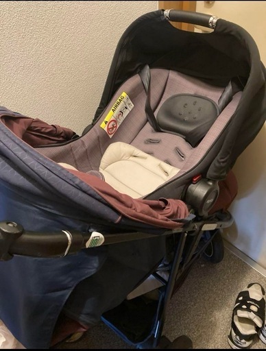 ベビーカー【カーシートセット】スムーヴ スマートブレーキ AB ヘリンボーンローズ