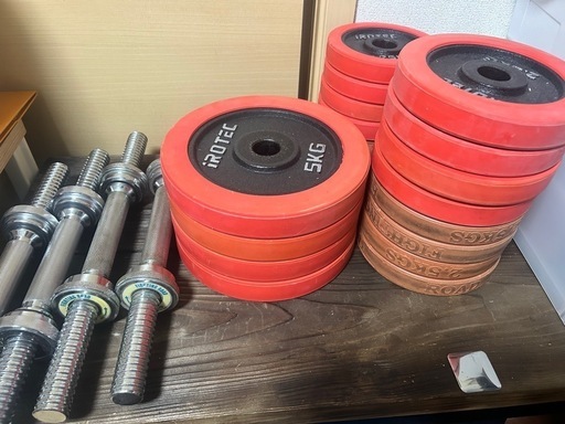 ダンベル60キロ分　ケトルベル48キロ　トレーニングベンチセット