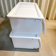 【引取限定・美品・バラ売り相談可】蓋付き 収納ケース 2セットの画像