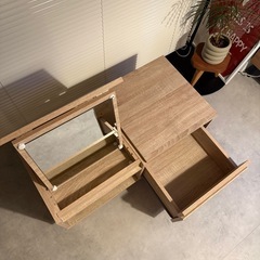 【LOWYA】ウッド センターテーブル ドレッサーの画像
