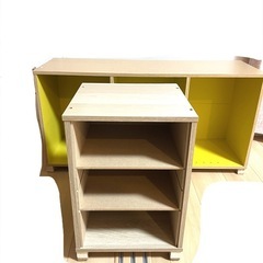 カラーボックスDIY 子供カウンターの画像