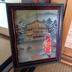 レトロ 額 金閣寺 舞妓の画像