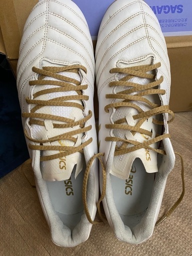 お値下げ中！ ASICS PRO ホワイト/ゴールド スパイクシューズ 28cm