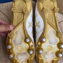 ASICS PRO ホワイト/ゴールド スパイクシューズ 28cmの画像
