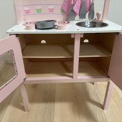 【決まりました】イマジナリウム　ピンク　木製キッチン　おままごとの画像