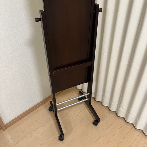 北欧レトロ 塩川光明堂 木製 キャスター付き スタンドミラー