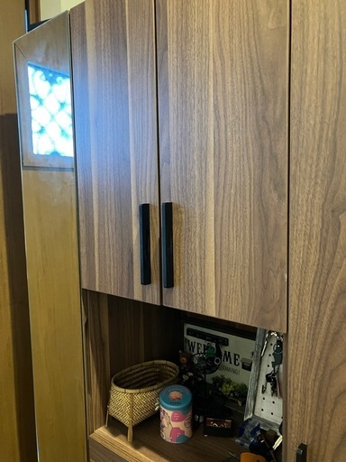 姿見ミラー付き大型シューズボックス