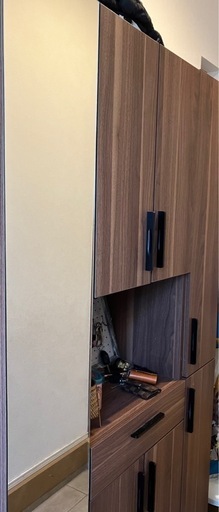 姿見ミラー付き大型シューズボックス