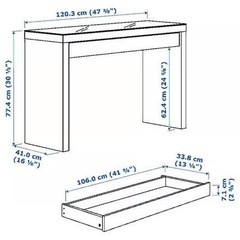 IKEA_MALM（マルム）ドレッサー_鏡&照明セットの画像