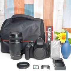 【全国送料無料】 Canon EOS Kiss X8i✨ カメラバッグ付き✨ Wi-Fi転送OK✨超望遠レンズセット ✨ 届いたらすぐに使えます✨ キヤノン キャノンの画像