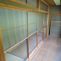 【レトロ建具】昭和ガラス 引き戸4枚セット アンティーク 銀河模様 すりガラス 古民家再生にの画像