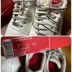 【USED】NIKE AIR MAX 90 VT QS（レディース 24cm）ホワイト×レッド×限定モデルの画像