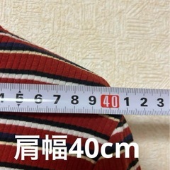 UNIQLO ストライプ Tシャツ XL 赤シャツの画像