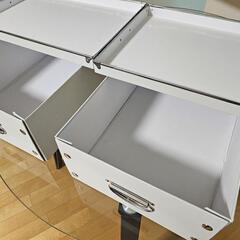 東京都東村山市直接渡し！2箱セット ベストコ ND-9035 (ホワイト) ふた付き 収納ボックス XL パピーアの画像