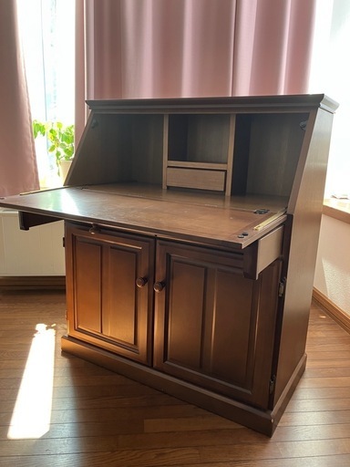 神戸家具　ライティングビューロー 木製机 引き出し付き 神戸家具 ライティングビューロー 木製机 引き出し付き