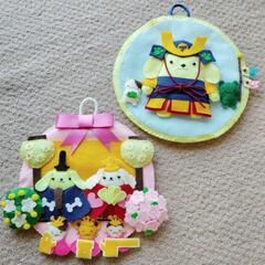 ハンドメイド　ポムポムプリン風　壁飾りの画像