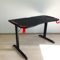 ゲーミングデスク（ブラック×レッド）【小金井市民限定】（小金井市再生家具）品番：09-02-12 ※新規優先の画像
