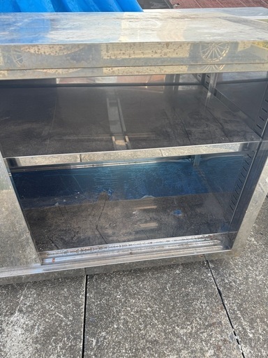 【中古】業務用 ステンレス 調理台 W150 D60 H80cm 厨房 1500 引違い 扉付 作業台 片面 引き違い キャビネット