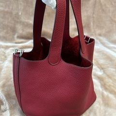 エルメスピコタンロックＭＭレディースハンドバッグハンドバックカバンかばんbag女性用婦人鞄HERMES赤レッドレザー牛革本革訳アリの画像