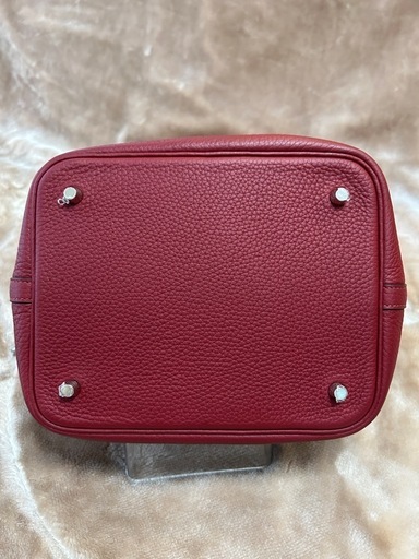 エルメスピコタンロックＭＭレディースハンドバッグハンドバックカバンかばんbag女性用婦人鞄HERMES赤レッドレザー牛革本革訳アリ