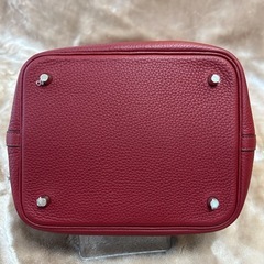 エルメスピコタンロックＭＭレディースハンドバッグハンドバックカバンかばんbag女性用婦人鞄HERMES赤レッドレザー牛革本革訳アリの画像