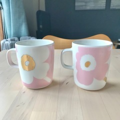 マリメッコ　ユフラ　ウニッコ　ピンク　ゴールド　マグカップ　Rakuten　限定の画像