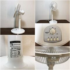 YAMAZEN リビングメカ式扇風機 (5枚羽根) YMT-K307-W 風量3段階 ヤマゼン　ミニ扇風機 SDF-705BL ステムおまけ付き　清掃/動作確認済みの画像