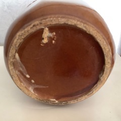 昭和レトロ　蓋付き壺　つぼ　彫刻　梅柄　かめ　梅干し壺　味噌壺　陶器　保存容器の画像