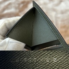 HERMESエルメスベアンスフレ刻印Z2021年ロングウォレットレディース長財布女性用婦人メンズ男性用紳士ユニセックス男女兼用深緑の画像