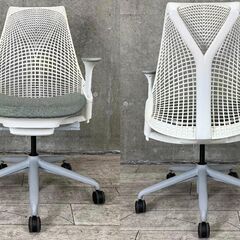 Herman Miller Chair セイルチェア ホワイト/グレー 前傾ありの画像